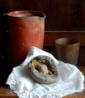 Hollow stone in the collection of the Museum of Witchcraft and Magic